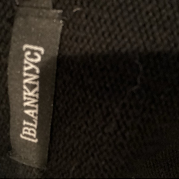 SOLD! BlankNY Black Vegan Leather and Cotton Cardigan Jacket - Picture 3 of 3